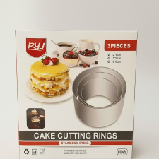  Fém tortaforma, tortavágó gyűrű-3 db sütés és főzés