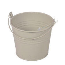  Fém vödör matt homokszín D11x9cm dekorációs kellék