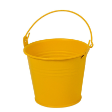  Fém vödör matt sárga D10x8,5cm dekorációs kellék