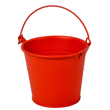  Fém vödör piros D10x8,5cm dekorációs kellék