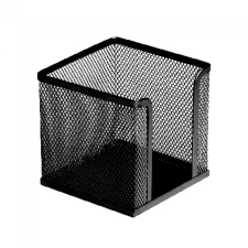 Fémhálós kockatömbtartó 10x10x8cm, Bluering® fekete fémhálós tároló