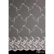 Fényáteresztő jacquard függöny fehér 150 cm magas méteráru lakástextília