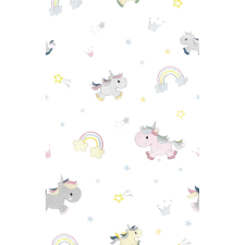 Fényáteresztő voile UNICORN/01 gyerekmintás 180 cm magas méteráru lakástextília