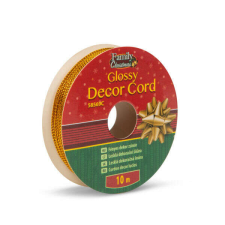  Fényes dekor zsinór - 10 m - arany szalag, masni