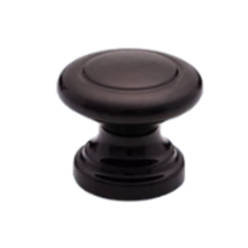  Fényes fekete, műanyag gombfogantyú, 32 mm bútor