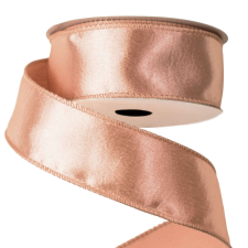  Fényes szatén szalag drótos szegéllyel 38mm x 5m - Rose gold szalag, masni