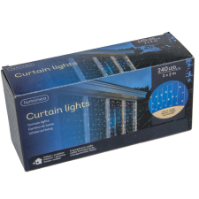 Fényfüggöny 240 LED-es transparens adapteres meleg dekorációs kellék