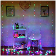  Fényfüggöny - 300 LED, többszínű karácsonyfa izzósor