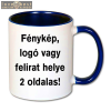 Fényképes Bögre, kék füllel és belsővel, egy vagy két fényképpel