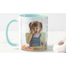  Fényképes Bögre - Színesbelsős - Menta - 3dl egyedi ajándék