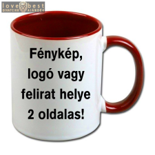 Fényképes Bögre, vörös füllel és belsővel, egy vagy két fényképpel bögrék, csészék