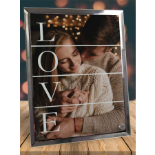 Fényképes fotóüveg szerelmednek - Love grafika, keretezett kép