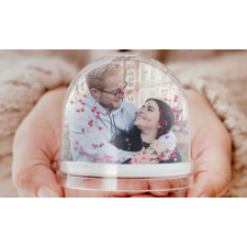  Fényképes hógömb (Ovális - Szív) egyedi ajándék