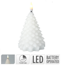  Fenyő gyertya LED-es fehér időzítős elemes (elem nélkül) M11cm dekorációs kellék