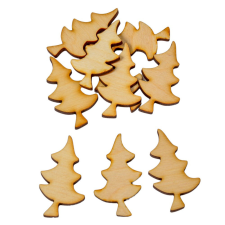  Fenyő spiccel natúr fa 5cm 10db-os dekorációs kellék