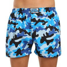  Férfi bő szárú boxeralsó Styx art klasszikus gumi túlméretezett terepszínű kék (E1850) 4XL