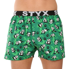  Férfi bő szárú boxeralsó Styx művészeti sport gumipandák (B1852) XL