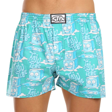  Férfi bő szárú boxeralsók Styx art klasszikus gumipánt nagyméretű jégkockák (E1657) 4XL