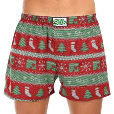 férfi bő szárú boxeralsók Styx art klasszikus gumipánt nagyméretű karácsonyi kötött (E1658) 3XL