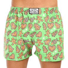  férfi bő szárú boxeralsók Styx art klasszikus gumipánt nagyméretű karácsonyi mézeskalács (E1753) 3XL