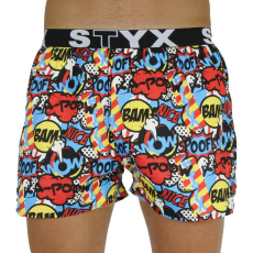  Férfi bő szárú boxeralsók Styx art sportos gumipánt (B1153) S