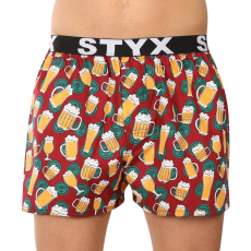  Férfi bő szárú boxeralsók Styx art sportos gumipánt készült sör (B1855) M