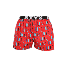 Férfi bő szárú boxeralsók Styx art sportos gumipánt minták (B1659) XXL férfi alsó