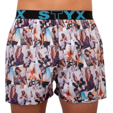  Férfi bő szárú boxeralsók Styx art sportos gumipánt modellek - korlátozott példányszámban (B1051) M