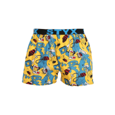  Férfi bő szárú boxeralsók Styx art sportos gumipánt robbanás (B1750) M