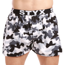  Férfi bő szárú boxeralsók Styx art sportos gumipánt terepszínű (B1457) L