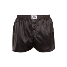 férfi bő szárú boxeralsók Styx klasszikus gumipánt szatén fekete (C960) XL férfi alsó