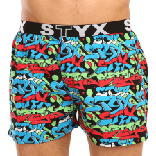Férfi bő szárú boxeralsók Styx művészet sportos gumipánt graffiti (B1255) XXL férfi alsó