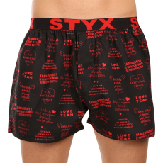  Férfi bő szárú boxeralsók Styx művészet sportos gumipánt valentin napi dalszövegek (B1757) XL