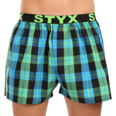  Férfi bő szárú boxeralsók Styx sportos gumipánt többszínben (B1038) XL
