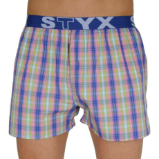  Férfi bő szárú boxeralsók Styx sportos gumipánt többszínben (B108) M