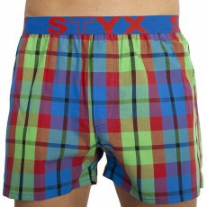  Férfi bő szárú boxeralsók Styx sportos gumipánt többszínben (B827) XL
