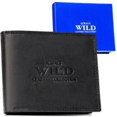  FÉRFI BŐR PÉNZTÁRCA -AW-N5-MAL-0226 BLACK-Fekete-