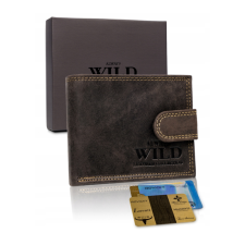  Férfi Bőr Pénztárca N0035L-Chm Sötét Barna-Rfid Védelemmel-Kicsi Méret pénztárca