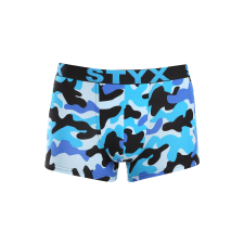 Férfi boxeralsó Styx art sportos gumipánt terepszínű kék (G1850) XXL férfi alsó