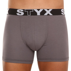  Férfi boxeralsó Styx hosszú sportos gumipánt sötét szürke (U1063) S