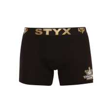  Férfi boxeralsó Styx / KTV hosszú sportos gumipánt fekete - arany elasztikus (UTZ960) XL
