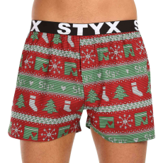  férfi klasszikus boxeralsó Styx art sport gumi karácsonyi kötött (B1658) M