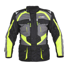  Férfi motoros kabát W-TEC Burdys Evo fekete-szürke-zöld 3XL motoros kabát