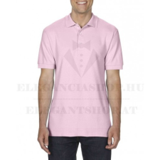  Férfi pamut galléros póló - Rózsaszín férfi póló