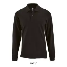 Férfi PERFECT hosszú ujjú galléros piké póló, SOLS SO02087, Black-2XL