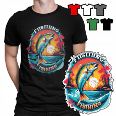  FÉRFI PÓLÓ MINTÁK - HALAK CSUKA HORGÁSZAT HOBBI - XXXL 3XL