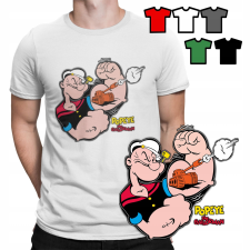 FÉRFI PÓLÓ - PAPAYA POPEYE VICCES MINTÁK - XL férfi póló