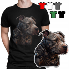 FÉRFI PÓLÓ PÓLÓ MINTÁK VÁLASZTÁS - ÁLLATOKKAL PITBULL KUTYÁK - L
