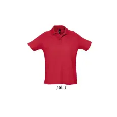  Férfi  SUMMER II rövid ujjú galléros piké pamut póló, SOLS SO11342, Red-L