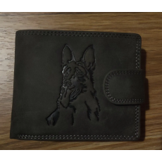  Férfi valódi bőr kutyás pénztárca fekete színben